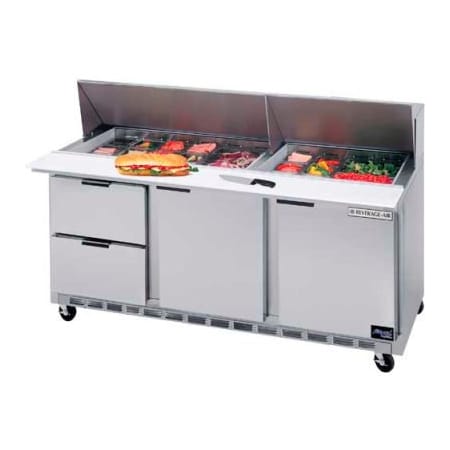Beverage-Air Food Prep Tables SPED72 Elite Series Mega Top w/ Drawers, 72"W - SPED72HC-24M-6